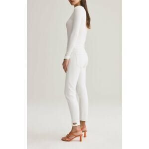 Agolde Toni Mid Rise Straight Jeans White Glowed Distressed FLAWED Women 26